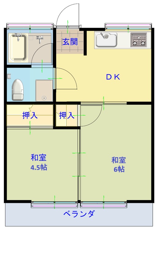 コーポ越谷202間取り図