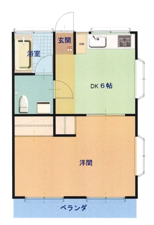 コーポ越谷201間取り図